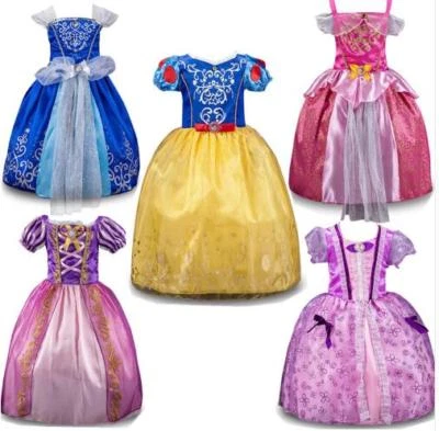 Kids Girls Princess Costume Fairytale Dress Up Snow white Rapunzel Cinderella  - image 1 of 2