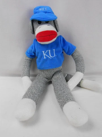 Kansas University KU Jayhawks Sock Monkey Stuffed Plush 20" Cover