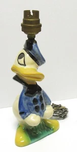 Lampada ceramica figurativa Disney anni '40 "Paperino arrabbiato' DONALD DUCK. Larceram Paris FR - Foto 1 di 11