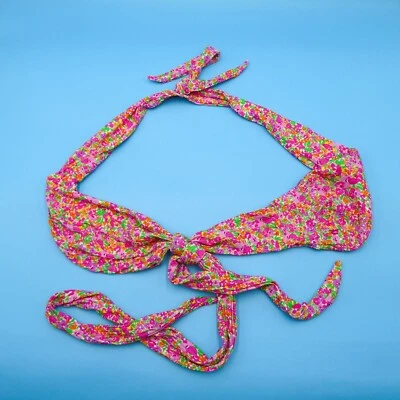 For Love & Lemons XL Rosa Dixie Floral Envoltura Sin Acolchado Bandeau Bikini Top Traje de Baño Foto 1 de 4