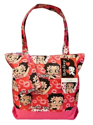 Betty Boop Bolso de Mano Conjunto de Monedas Dama Rosa Cartera de Hombro Llevar Todo Bolso de Viaje Foto 1 de 4