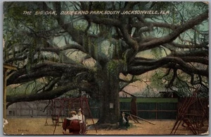 Postcard Jacksonville Florida c1918 The Big Oak Dixieland Park Playground Swings - Picture 1 of 2