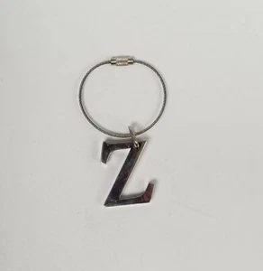 Silver Metal Name Initial Twist Keychain Gift Luggage Z - Picture 1 of 12