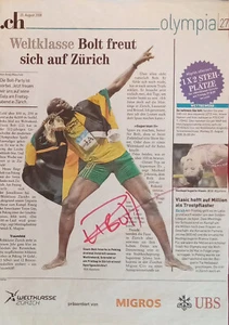 Usain Bolt autograph signed 8"x12" magazine picture Olympics Track & Field - Picture 1 of 1