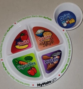My Plate Good Nutrition 5 Section Food Groups Plate MyPlate.gov New (Other) - Picture 1 of 3