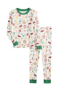 Boy’s LC LAUREN CONRAD Holiday Village 2-Piece Pajama Set Size 8 NWT - Picture 1 of 5