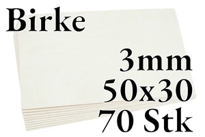 70x Birkensperrholz - 3mm - 50x30 - Platten - Onlywood