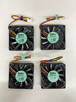 4 x  Cooling Fans, 12v  DC  3pin  70mm x 70mm x 15mm - Image 1 of 3