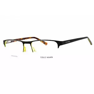 Cole Haan Men's Eyeglasses Black Metal Half Rim Rectangular Frame CH4054 001 - Picture 1 of 2