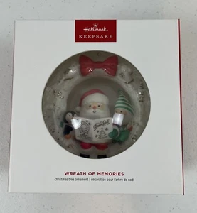 2024 Hallmark Keepsake Wreath of Memories Porcelain Ornament w/14K Gold Accents - Picture 1 of 5