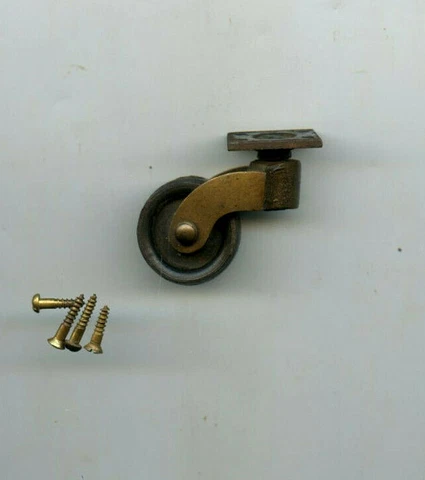 1 Antique Brass and Steel Caster, Real Nice Condition Cover