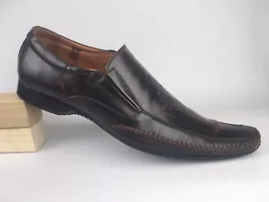 Mocasín cruzado De La Rentis para hombre cuero marrón con angustia exclusivamente dorado París 10.5 - Imagen 1 de 11
