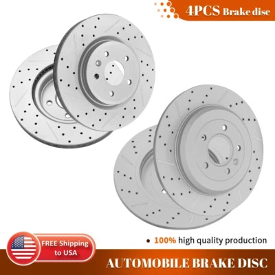 Front & Rear Disc Drilled Brake Rotors For Ford Explorer Taurus Flex Lincoln MKT Foto 1 de 4