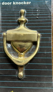 Door Knocker Polished Brass 7" NATIONAL V1914 NOS 197-939 - Picture 1 of 2