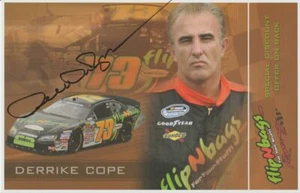 2009 Derrike Cope signed Flip N Bags Dodge Charger NASCAR Nationwide Hero Card - Picture 1 of 2