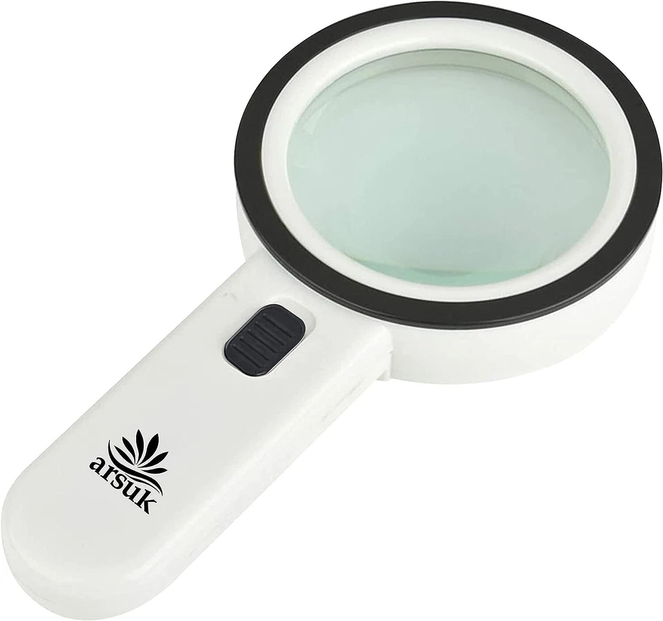 ARSUK Magnifying Glass 30X Large 12 LED Light Handheld Reading Magnifier Seniors - Image 1 of 4
