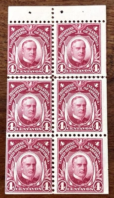 Philippines Sc 242b McKinley, Booklet Pane Block of 6 MNH, OG - Image 1 of 3