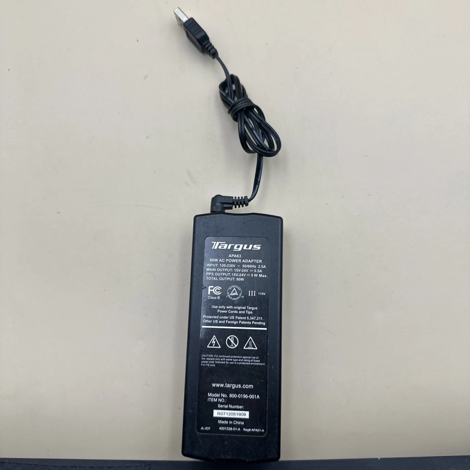 #N32- Targus 90W Universal Wall Power Adapter Laptop Charger APA63US 15-24V - Image 1 of 4