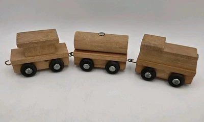 Juego de 3 juguetes creativos de colección tren de madera grande Princeton NJ Foto 1 de 4