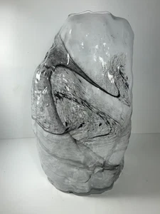 einzigartige Glas Steingarten Handarbeit Glas "Marmor" Vase 12 Zoll - Bild 1 von 11