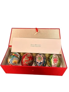 Joan Rivers Classics Russian Faberge Inspired set of 4 Christmas egg Ornaments - Picture 1 of 7