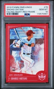 👑 2018 PANINI DIAMOND KINGS 76 SHOHEI OHTANI FACING RIGHT-RED FRAME 💎 PSA 10📈 - Picture 1 of 3