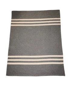 Restoration Hardware Reversible Cotton-Wool Beach Stripe Blanket 77x60 - Picture 1 of 8