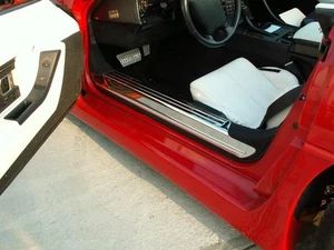 1988-1996 Chevy C4 Corvette Polished Doorsills Stainless Steel 2 Piece Kit - Foto 1 di 3
