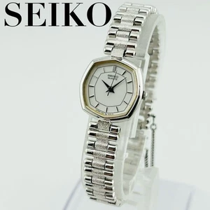 Seiko Ladies Octagon Silver Watch Battery Operated Used - Picture 1 of 10