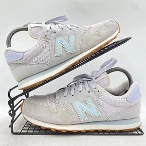 New Balance 500 Grey Suede Blue Lilac Trainers Size UK 6 Womens Gym Low Top - Picture 1 of 8