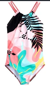 NUEVO CON ETIQUETAS~ Traje de baño Kanu Surf talla 10 niñas Jasmine Aria Beach una pieza Coral Multi C27 - Imagen 1 de 1