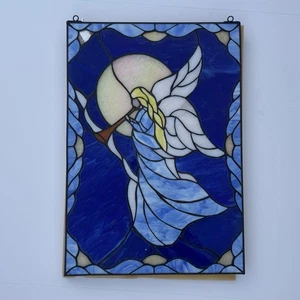 Kirkland Engel Buntglasscheibe & Metallständer Sonnenfänger Fenster 20" x 14" - Bild 1 von 4