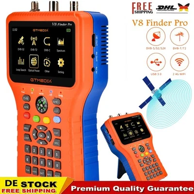 DVB-S2X/T2/Kabel TV Signal Finder Digital HD Satelliten Finder Messgerät+Kompass - Bild 1 von 4