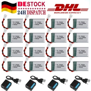 16Stück 3,7v 300mAh 25C Lipo Batterie Akku Molex Stecker mit Ladegerät RC Drohne - Bild 1 von 9
