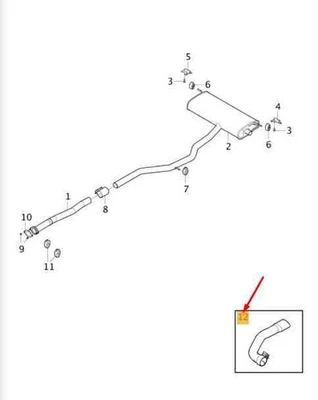 Volvo V60 MK2 Cross Country Auspuffrohr links 32335756 NEU ORIGINAL - Bild 1 von 2