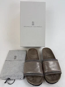 Brunello Cucinelli Monili Leather Sandals Slides EU35.5 US5.5 MZMIG2259S-C6166 - Picture 1 of 8