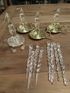 12 piezas Kurt Adler? Candelabro Acrílico Dorado Transparente Icicles Adorno de Navidad - Imagen 1 de 6