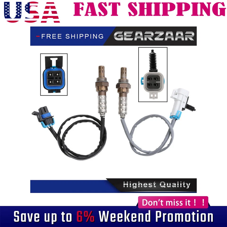 2 件氧气传感器 O2 02 上游下游适用于 2006 - 2011 雪佛兰 HHR 2.2L — 第 1/4 张图片