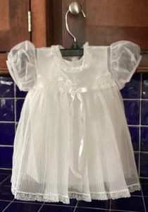 Vintage- Baby Girl Christening Baptismal Dress And Bonnet-No Markings - Picture 1 of 18