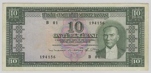 TURQUÍA/TURQUÍA 10 LIRAS 1963 VF - Imagen 1 de 2