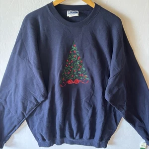 Vintage Endless Designs Christmas Tree Sweatshirt Blue 3XL - Picture 1 of 4