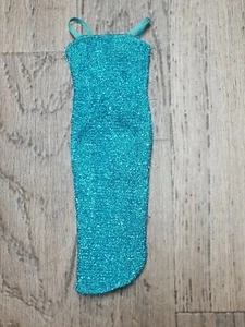 1986 Jewel Secrets Whitney dress superstar Barbie glittery agua blue gown - Picture 1 of 3