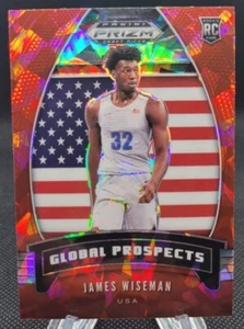 2020-21 Prizm Draft Picks James Wiseman Global Prospects Red Ice Rookie RC #97 - Picture 1 of 2