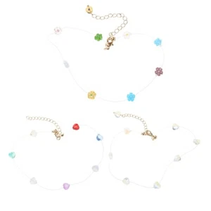 Bead Clavicle Chain Women Statement Jewelry Gift Clear Choker Simple Necklace - Picture 1 of 11