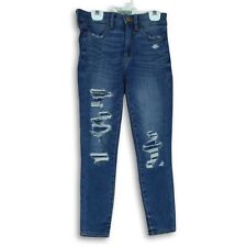 American Eagle Kids Blue Denim Distressed Pockets Skinny Jeans No Size