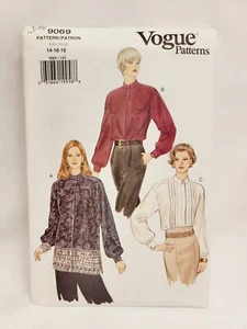Vogue Pattern 9069 Misses Blouses Drop shoulders yoke back pleat 14-18 - Picture 1 of 2