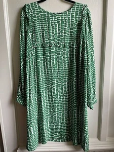 Eloquii Dress SZ 18 Emerald Green Brush Strokes - Picture 1 of 5