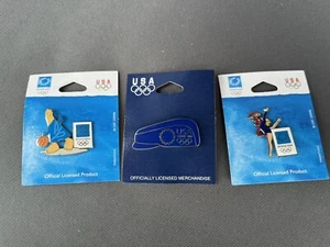 New Athens 2004 Olympic Pins Lot Of 3, Hat, Mascot Basketball, Artistic. USA - Picture 1 of 2