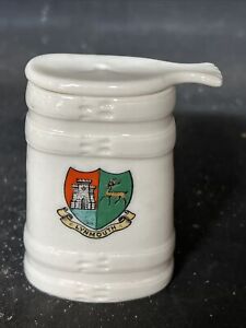 Goss Crested China Swiss Milk Pot With Lid , Lynmouth Crest