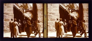 Espagne.España.Montserrat.Procession.Vue stereo sur verre 6x13cm.Glass stereo. - Picture 1 of 1